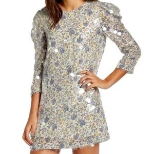 ENGLISH FACTORY ANTHRO Floral Puffed 3/4 Sleeves